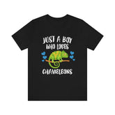 Just A Boy Who Loves Chameleons Shirt, Chameleon Lover Shirt, Chameleon Shirt, Chameleon Owner Gift, Animal Adult Kids T-Shirt Image 1