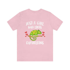 Just a girl who loves chameleons color-changing reptile lizard tee