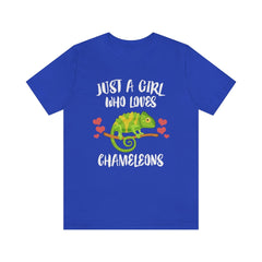 Just a girl who loves chameleons color-changing reptile lizard tee