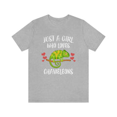 Just a girl who loves chameleons color-changing reptile lizard tee