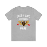 Just A Girl Who Loves Bats Shirt, Bat Lover Shirt, Bat Lover Gift, Bat Shirt, Animal Adult Toddler Kids T-Shirt Image 2