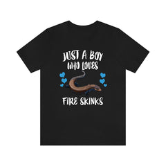Just A Boy Who Loves Fire Skinks Lizards Shirt - fire skink print design