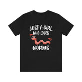 Just A Girl Who Loves Worms Shirt, Worm Lover Shirt, Worm Lover Gift, Worm Gift, Worm Shirt, Animal Adult Kids Image 1