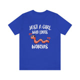 Just A Girl Who Loves Worms Shirt, Worm Lover Shirt, Worm Lover Gift, Worm Gift, Worm Shirt, Animal Adult Kids Image 4