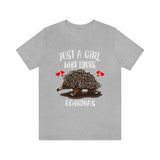 Just A Girl Who Loves Echidnas Shirt, Echidna Lover Gift, Echidna Shirt, Animal Lover Adult Toddler Infant Kids Gift T-Shirt Image 1