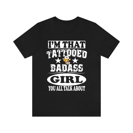 Tattooed Badass Girl Shirt - tattooed girl print design