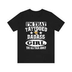 Tattooed Badass Girl Shirt - tattooed girl print design