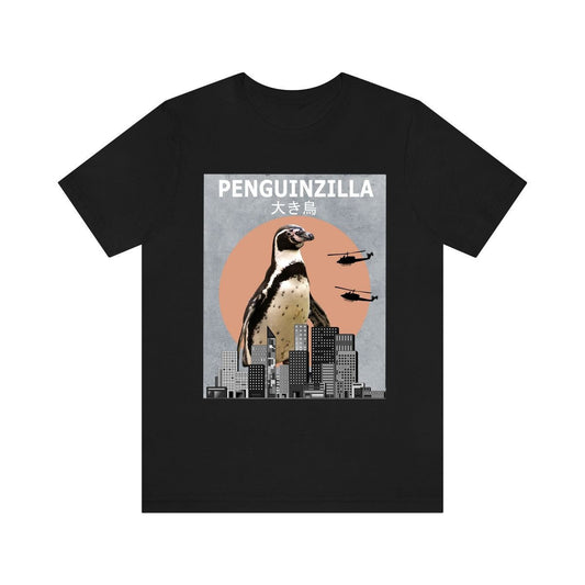 Penguinzilla funny Antarctic seabird penguin lover tee