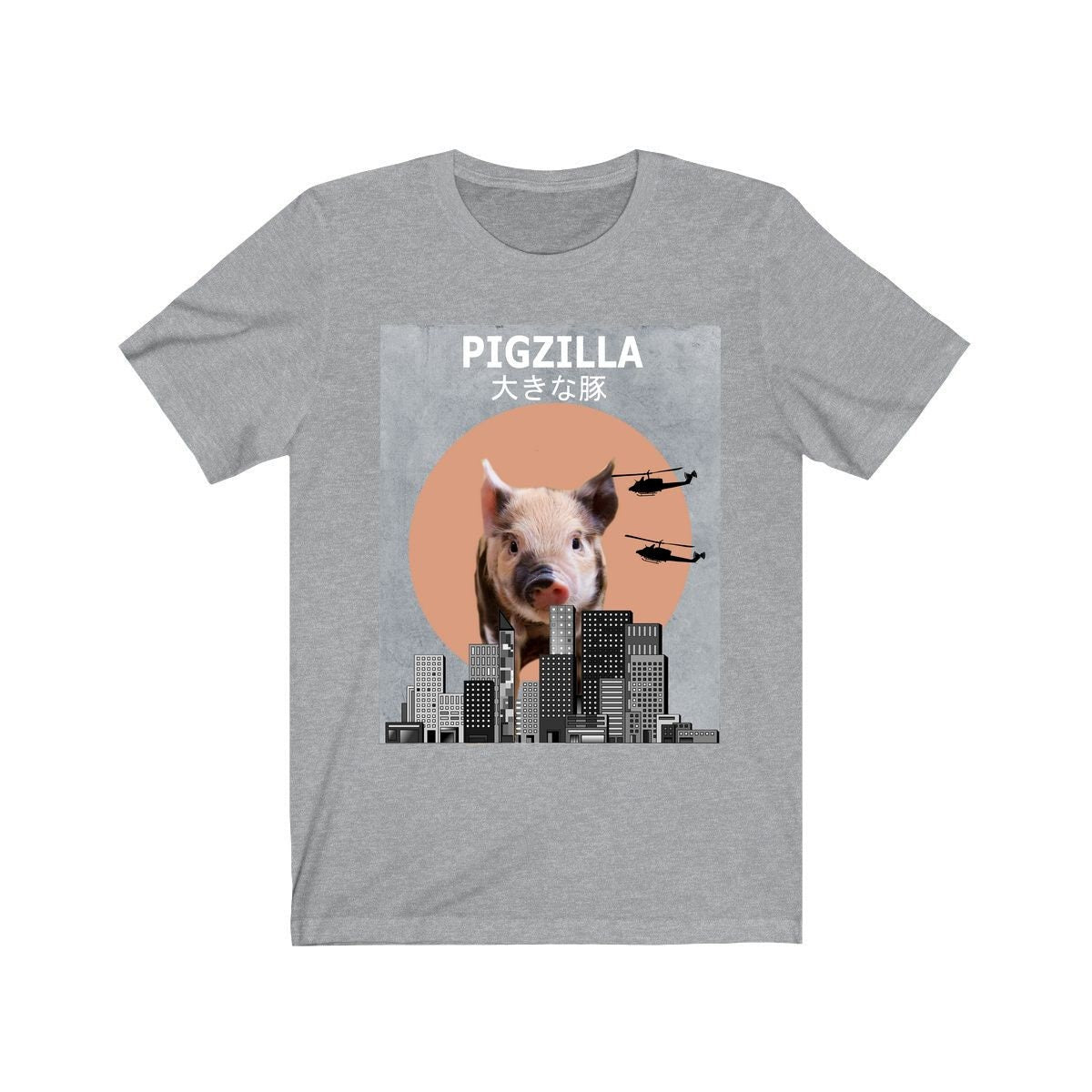 Pigzilla Pig Funny Shirt - Pigzilla print design