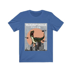 Velociraptorzilla Cretaceous feathered raptor theropod dinosaur tee