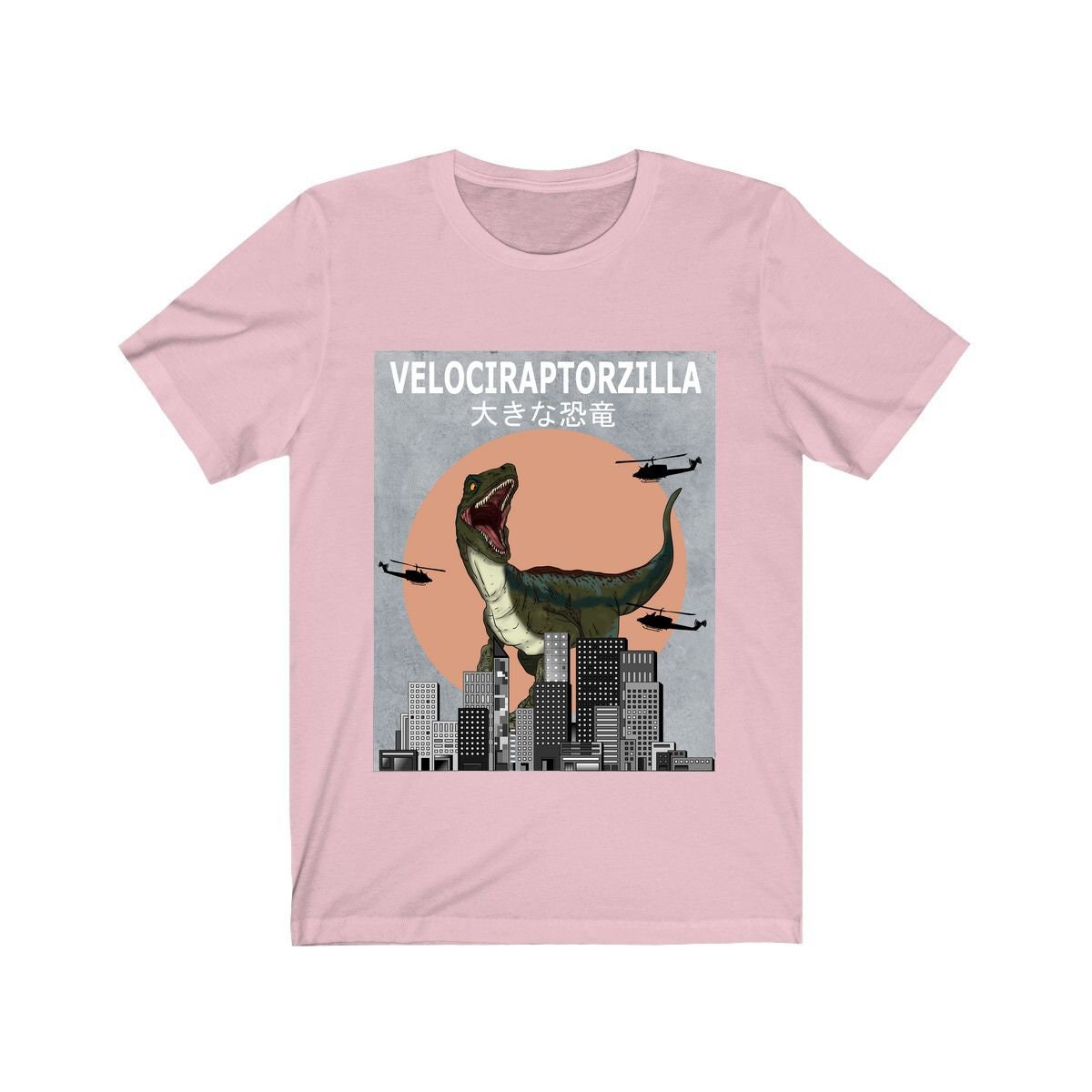 Velociraptorzilla Cretaceous feathered raptor theropod dinosaur tee