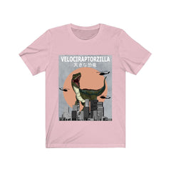 Velociraptorzilla Cretaceous feathered raptor theropod dinosaur tee