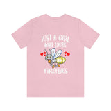 Just A Girl Who Loves Fireflies Shirt, Firefly Shirt, Cute Firefly Shirt, Animal Lover Adult Toddler Infant Kids Gift T-Shirt Image 3