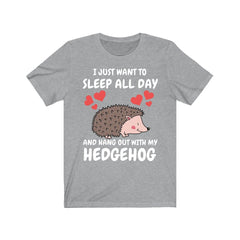 Sleep All Day With My Hedgehog T-Shirt - hedgehog print design