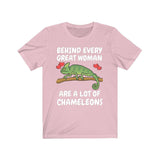 Behind Every Great Woman Are Lot Of Chameleons Shirt, Chameleon Lizard Lover Gift, Chameleon Reptile, Lizard Lover Girl Boy T-Shirt Image 4