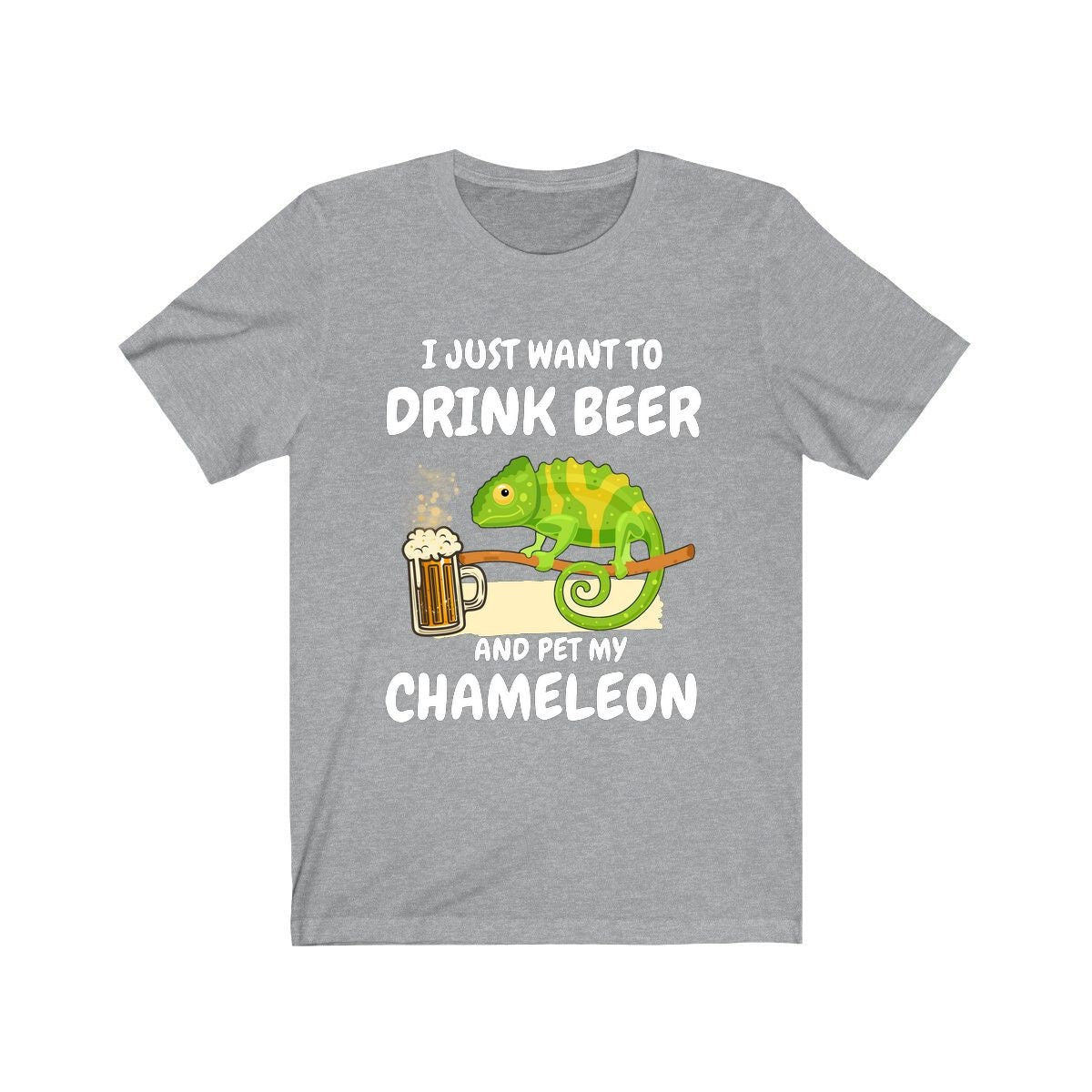 Drink Beer And Pet My Chameleon T-Shirt - chameleon print design