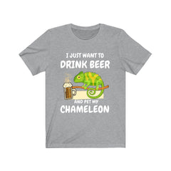 Drink Beer And Pet My Chameleon T-Shirt - chameleon print design