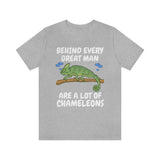 Behind Every Great Man Are A lot of Chameleons Shirt, Chameleon Dad Shirt, Lizard Gift, Chameleon Reptile Owner , Lizard Lover Boy T-Shirt Image 2
