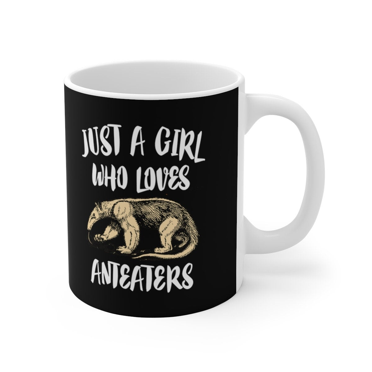 Just A Girl Who Loves Anteaters Tee Coffee Mug, Anteater Lover Gift, Anteater Animal Mug Image 1