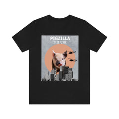 Pigzilla Pig Funny Shirt - Pigzilla print design