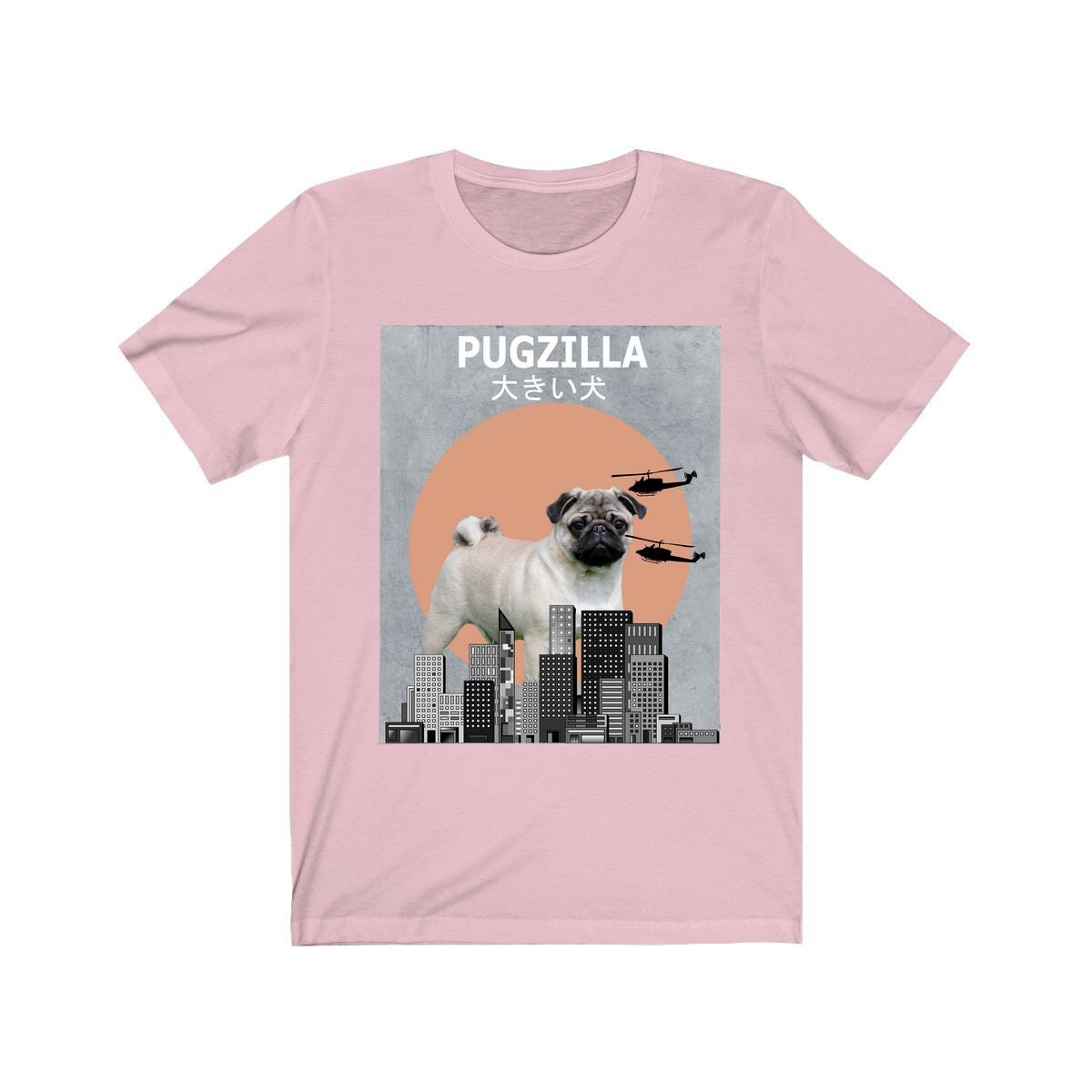 Pugzilla Pug Funny Shirt - Pugzilla pug print design