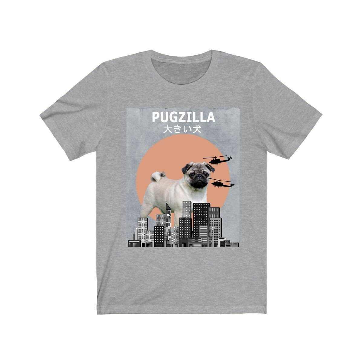 Pugzilla Pug Funny Shirt - Pugzilla pug print design