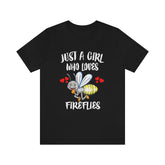 Just A Girl Who Loves Fireflies Shirt, Firefly Shirt, Cute Firefly Shirt, Animal Lover Adult Toddler Infant Kids Gift T-Shirt Image 1