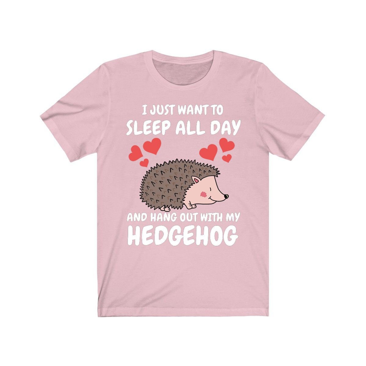Sleep All Day With My Hedgehog T-Shirt - hedgehog print design