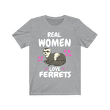 Real Women Love Ferrets Shirt, Ferret Lover Shirt, Cute Ferret Shirt, Ferret Owner Gift, Animal Ferret Girl Shirt Image 3