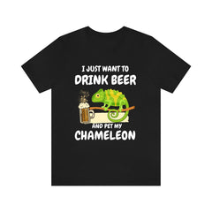 Drink Beer And Pet My Chameleon T-Shirt - chameleon print design