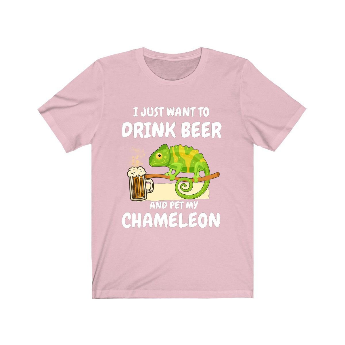 Drink Beer And Pet My Chameleon T-Shirt - chameleon print design
