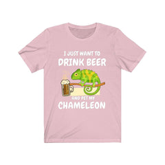 Drink Beer And Pet My Chameleon T-Shirt - chameleon print design