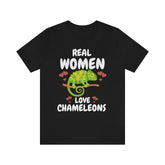 Real Women Love Chameleons Shirt, Chameleon Mom Shirt, Lizard Lover Gift, Women Chameleon Reptile, Lizard Lover Girl T-Shirt Image 1