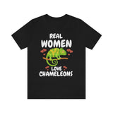 Real Women Love Chameleons Shirt, Chameleon Mom Shirt, Lizard Lover Gift, Women Chameleon Reptile, Lizard Lover Girl T-Shirt Image 1