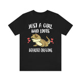 Just A Girl Who Loves Bearded Dragons Shirt, Bearded Dragon Owner Shirt, Women Bearded Dragon Shirt, Bearded Dragon Lover Gift Shirt Image 1