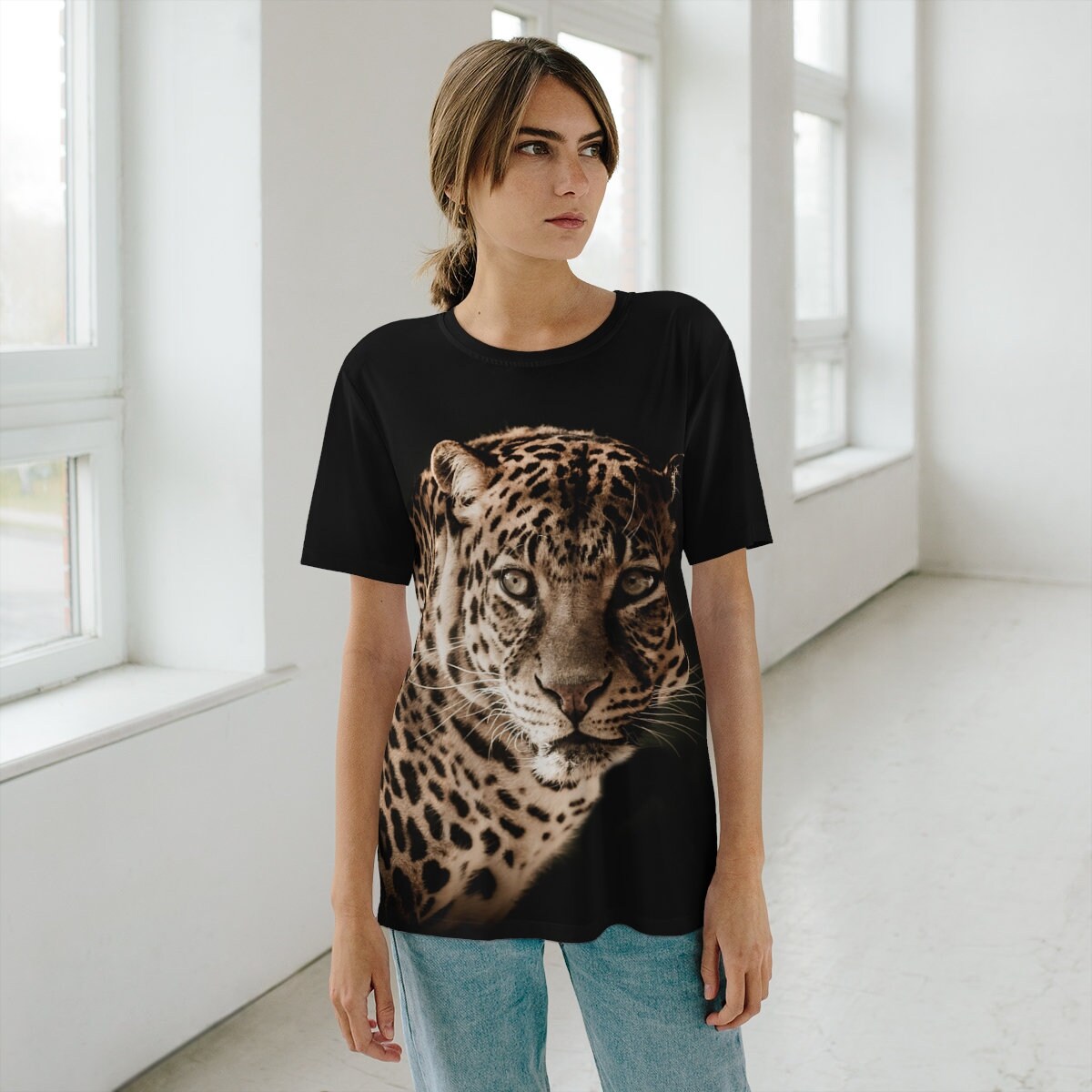 Leopard Print T-Shirt - leopard wildlife print design