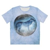 Moon Wolf T-Shirt, Wolf Lover Shirt, Cool Wolves Gift, Boy Girl Wolf Shirt, Animal Adult Kids T-Shirt Image 1