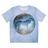 Moon Wolf T-Shirt, Wolf Lover Shirt, Cool Wolves Gift, Boy Girl Wolf Shirt, Animal Adult Kids T-Shirt Image 1