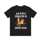 Easily Distracted By Leopard Geckos Lizards Shirt, Gecko Lover Shirt, Gecko Shirt, Lizard Lover Gift, Animal Adult Kids T-Shirt Image 1