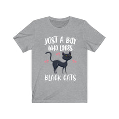 Just A Boy Who Loves Black Cats Shirt - black cat print design