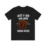 Just A Boy Who Loves Brown Bears Ok Shirt, Brown Bear Lover Shirt, Bear Animals Adult Toddler Infant Kids Gift T-Shirt Image 2
