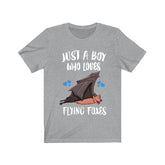 Just A Boy Who Loves Flying Foxes Bats Shirt, Bat Lover Shirt, Bat Shirt, Flying Fox Bat Gift, Animal Adult Kids T-Shirt Image 1