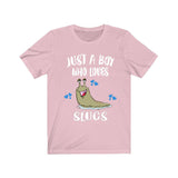 Just A Boy Who Loves Slugs Shirt, Slug Lover Shirt, Snail Gift, Animal Lover Adult Toddler Infant Kids Gift T-Shirt Image 4