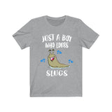 Just A Boy Who Loves Slugs Shirt, Slug Lover Shirt, Snail Gift, Animal Lover Adult Toddler Infant Kids Gift T-Shirt Image 3