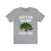 Just A Boy Who Loves Snapping Turtles Ok Shirt, Turtle Lover Shirt, Turtle Shirt, Turtle Lover Gift, Animal Shirt Image 1