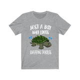 Just A Boy Who Loves Snapping Turtles Ok Shirt, Turtle Lover Shirt, Turtle Shirt, Turtle Lover Gift, Animal Shirt Image 1