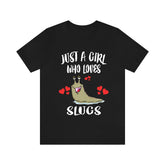 Just A Girl Who Loves Slugs Shirt, Slug Lover Shirt, Snail Gift, Animal Lover Adult Toddler Infant Kids Gift T-Shirt Image 1