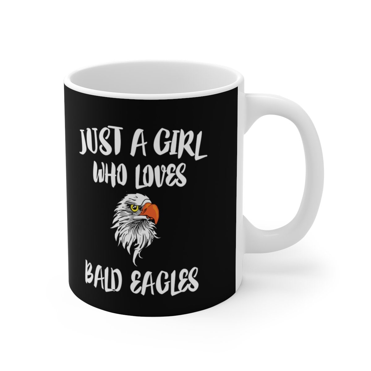 Just A Girl Who Loves Bald Eagles Birds Tee Coffee Mug, Bald Eagle Lover Gift, Birding Animal Mug Image 1