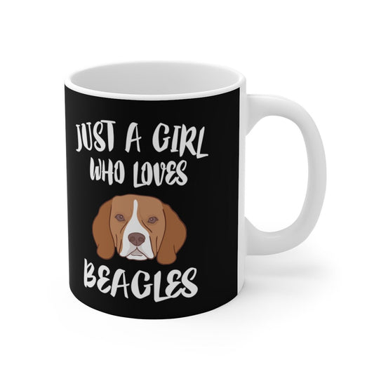 Just A Girl Who Loves Beagles Coffee Mug - beagle print design
