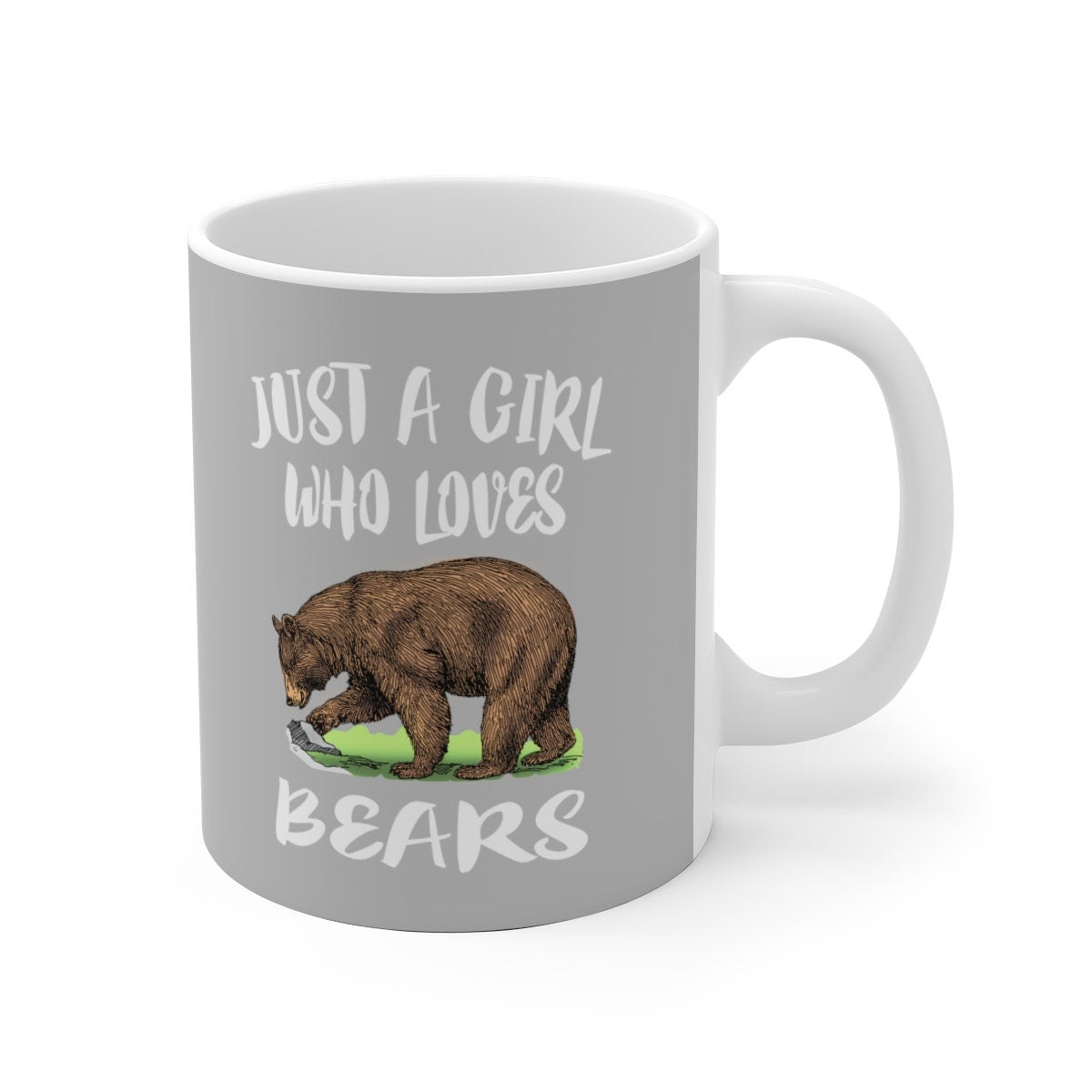 Just A Girl Who Loves Bears Tee Coffee Mug, Bear Lover Gift, Bear Animal Mug Image 1